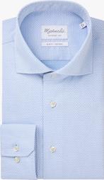 2dekans | Michaelis slim fit heren overhemd - dobby - blauw, Ophalen of Verzenden, Zo goed als nieuw, Blauw, Michaelis