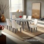 Eetkamerstoelen - Set van 2 - Met armleuning - Creme - Tecta, Verzenden, Zo goed als nieuw