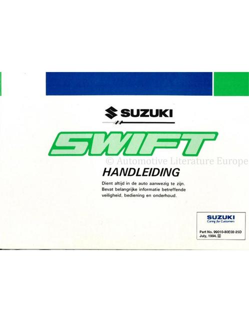 1994 SUZUKI SWIFT INSTRUCTIEBOEKJE NEDERLANDS, Auto diversen, Handleidingen en Instructieboekjes