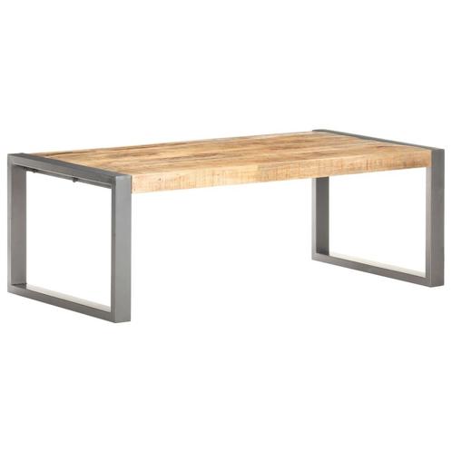 vidaXL Salontafel 110x60x40 cm ruw mangohout, Huis en Inrichting, Tafels | Salontafels, 100 tot 150 cm, Nieuw, Metaal, Minder dan 50 cm