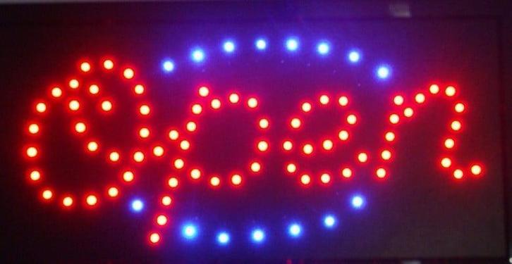 OPEN LED bord lamp verlichting lichtbak reclamebord #B10, Zakelijke goederen, Horeca | Meubilair en Inrichting, Verzenden