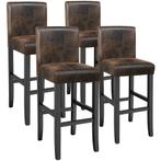 Barkruk van kunstleer - oud bruin, Set van 4, Huis en Inrichting, Barkrukken, Verzenden, Nieuw