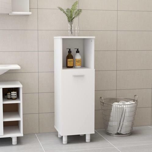 vidaXL Badkamerkast 30x30x95 cm bewerkt hout wit, Huis en Inrichting, Badkamer | Badkamermeubels, Nieuw, Minder dan 100 cm, Verzenden