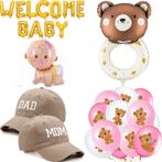 Babyshower set Welcome baby Girl XL met 2 caps en ballonnen, Verzenden, Nieuw, Versiering, Geboorte of Huwelijk