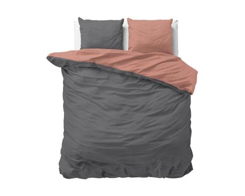Sleeptime Elegance Double Face Dekbedovertrek Antraciet/Roze, Huis en Inrichting, Slaapkamer | Beddengoed
