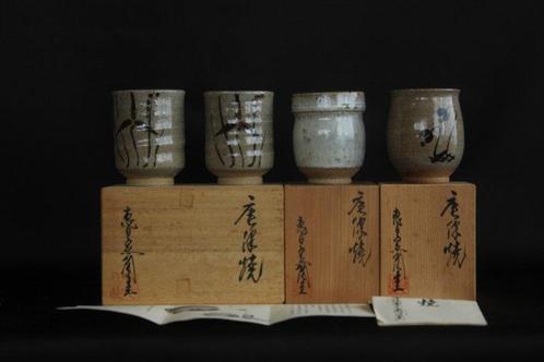 Karatsu wear:  Enichi Atelier - Beker (4) - Porselein -, Antiek en Kunst, Antiek | Overige Antiek