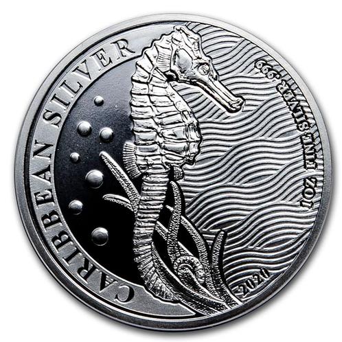 Barbados Seahorse - 1 oz 2020, Postzegels en Munten, Munten | Amerika, Midden-Amerika, Losse munt, Zilver, Verzenden