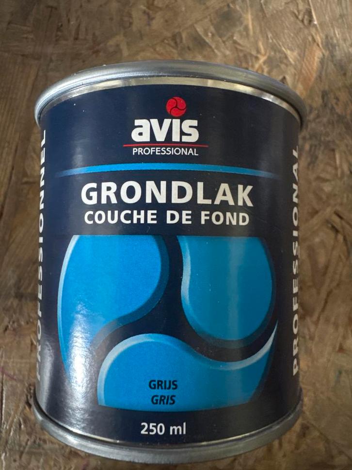 Avis Grondlak - Grijs - 0,25 liter, Doe-het-zelf en Verbouw, Verf, Beits en Lak, Lak, Grijs, Nieuw, Minder dan 5 liter, Ophalen of Verzenden