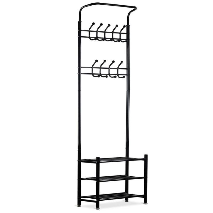 Moderne zwarte kapstok met schoenenrek - Stijlvolle garde..., Huis en Inrichting, Kasten | Kledingkasten, Nieuw, Ophalen of Verzenden