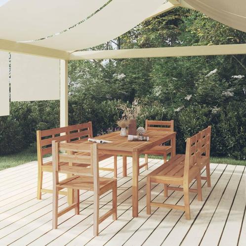 vidaXL 5-delige Tuinset massief teakhout, Tuin en Terras, Tuinsets en Loungesets, Tuinset, Nieuw, 6 zitplaatsen, Teakhout, Verzenden