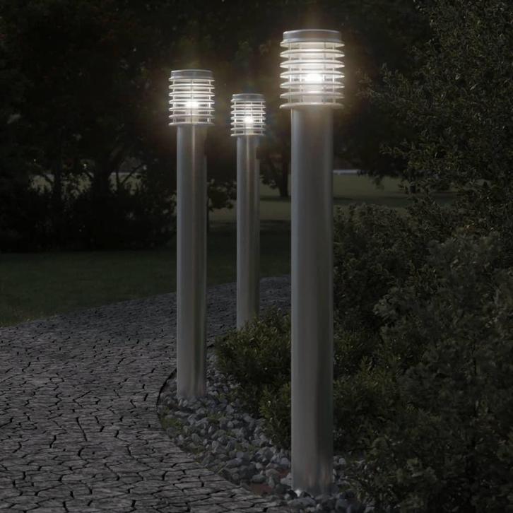 vidaXL Vloerlamp voor buiten 110 cm roestvrijstaal, Tuin en Terras, Buitenverlichting, Nieuw, Verzenden