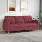 Driezitsbank Wijnrood 180cm - Retourdeal - 35% Korting!, 150 tot 200 cm, 75 tot 100 cm, Ophalen of Verzenden, Rechte bank