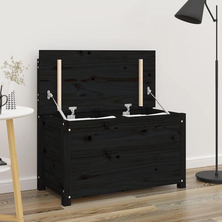 vidaXL Bankje 80x41x77 cm massief grenenhout zwart, Huis en Inrichting, Banken | Bankstellen, Nieuw, Minder dan 150 cm, Hout, Verzenden