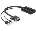 Premium VGA + 3,5mm Jack naar HDMI adapter met, Audio, Tv en Foto, Audiokabels en Televisiekabels, Nieuw, Ophalen of Verzenden