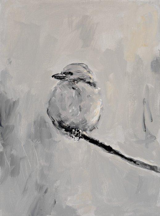 Matthieu van Riel - Bird on a Branch, Antiek en Kunst, Kunst | Schilderijen | Modern