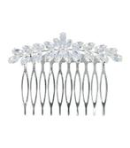 Sierkam opsteekkam - Facet stenen fantasie 7cm - Zilver, Nieuw