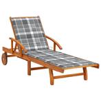 vidaXL Ligbed met kussen massief acaciahout, Tuin en Terras, Ligbedden, Verzenden, Nieuw