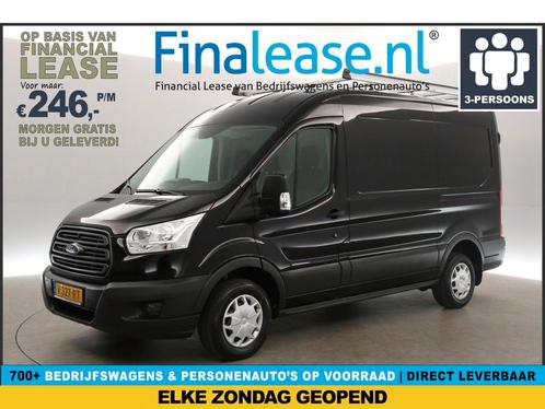 Ford Transit 290 2.0 TDCI L2H2 Airco Cruise 3Pers PDC €246pm, Auto's, Bestelauto's, Lease, Handgeschakeld, Diesel, Ford, Zwart