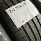 2 x Bridgestone Turanza T005 215-55-18 Zomerbanden 6mm, 18 inch, Ophalen of Verzenden, Band(en), Personenwagen