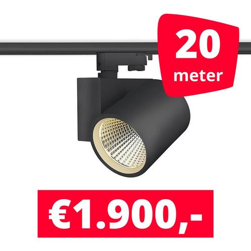 *TIP* LED Railverlichting Stella Black 20 spots + 20M rails, Zakelijke goederen, Kantoor en Winkelinrichting | Winkel en Inventaris