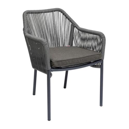 *WOONWINKEL* Kare Design Wave Grijze Tuinstoel Met Armleunin, Tuin en Terras, Tuinsets en Loungesets, Nieuw, Verzenden
