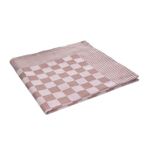 Theedoeken Beige en Wit Geblokt 65x65cm 100% Katoen - Treb W, Huis en Inrichting, Keuken | Textiel, Theedoek of Handdoek, Overige kleuren
