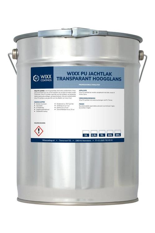 Wixx PU Jachtlak Transparant Hoogglans 10L, Doe-het-zelf en Verbouw, Verf, Beits en Lak, Lak, Overige kleuren, Nieuw, 5 tot 10 liter