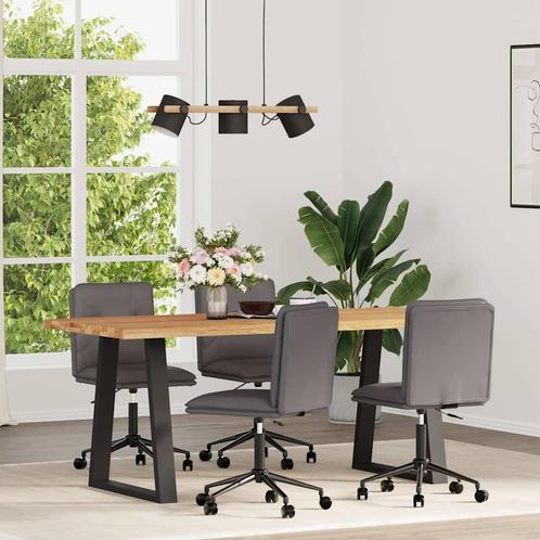 vidaXL Eetkamerstoelen 4 st kunstleer grijs, Huis en Inrichting, Stoelen, Grijs, Nieuw, Verzenden