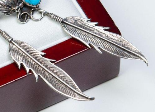 Oorbellen - Turquoise - gesigneerd - Navajo - V.S. (Zonder, Antiek en Kunst, Kunst | Niet-Westerse kunst