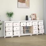vidaXL Dressoir 230x35x80 cm massief grenenhout wit, Minder dan 50 cm, Verzenden, Nieuw, Grenenhout