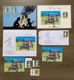 Tintin - 9 Postzegels/Enveloppen/FDC met het thema Kuifje in, Nieuw
