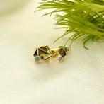 Vintage gouden oorstekers met zirconia (vintage oorstekers), Sieraden, Tassen en Uiterlijk, Oorbellen, Ophalen of Verzenden, Gebruikt