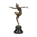 Beeldje - Dancer in art deco style - Brons, Marmer, Antiek en Kunst