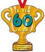Trofee  met lint en tekst ik ben 60 jaar 40 x, Diversen, Nieuw