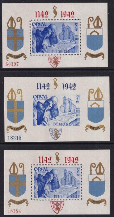 België 1942 - Blokken Orval 11 en 12 met opdruk. 800e, Postzegels en Munten, Postzegels | Europa | België