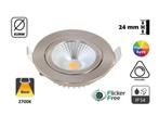 Complete LED Inbouw Spot Staal | 5 Watt | Dimbaar | 2700K, Led, Metaal of Aluminium, Nieuw, Plafondspot of Wandspot