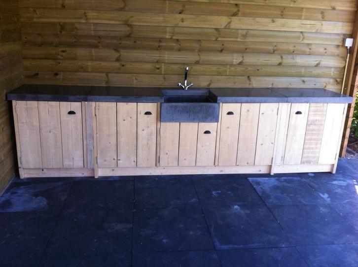 Keuken Complete keukenblok eiken of steigerhouten Nu! actie!, Tuin en Terras, Tuinsets en Loungesets, Eettafel, Nieuw, Hout, 5 zitplaatsen