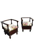 Fauteuil (2) - Walnoot - fauteuils du début des années 1900