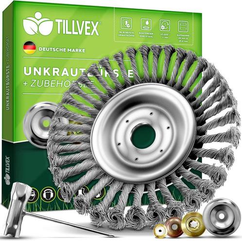 Tillvex® Onkruidborstel voor bosmaaier - RVS Borstel, Tuin en Terras, Tuinmeubel-accessoires, Nieuw, Verzenden