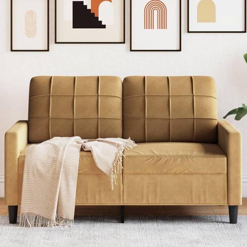 vidaXL Tweezitsbank 120 cm fluweel bruin, Huis en Inrichting, Banken | Bankstellen, Nieuw, Stof, Tweepersoons, Verzenden