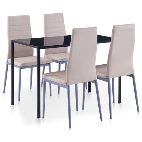 vidaXL 5-delige Eethoek cappuccino, Huis en Inrichting, Complete eetkamers, Nieuw, Verzenden