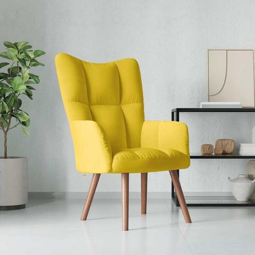 Relaxstoel Mosterdgeel Fluweel | Retourdeal | 35% Korting, Huis en Inrichting, Stoelen, Overige kleuren, Nieuw, Ophalen of Verzenden