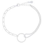 Zilveren design karma cirkel armband, Nieuw, Zilver, Zilver, Verzenden