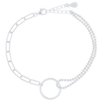 Zilveren design karma cirkel armband