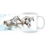 Beker - 3 Witte paarden in Galop NIEUW, Huis en Inrichting, Keuken | Servies, Ophalen of Verzenden, Nieuw
