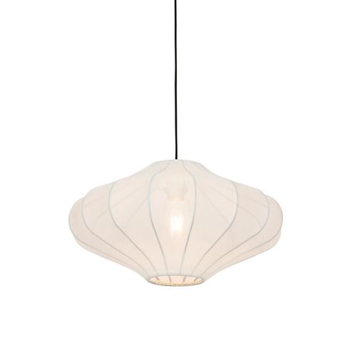 Design hanglamp wit zijden 50 cm - Plu, Huis en Inrichting, Lampen | Hanglampen, Nieuw, Overige materialen, 75 cm of meer