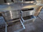 RVS grote 390cm banket bakkerij werkbank **veiling**, Gebruikt, RVS Meubilair