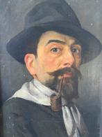 A. Couturier (XX) - Portrait dhomme à la pipe, Antiek en Kunst