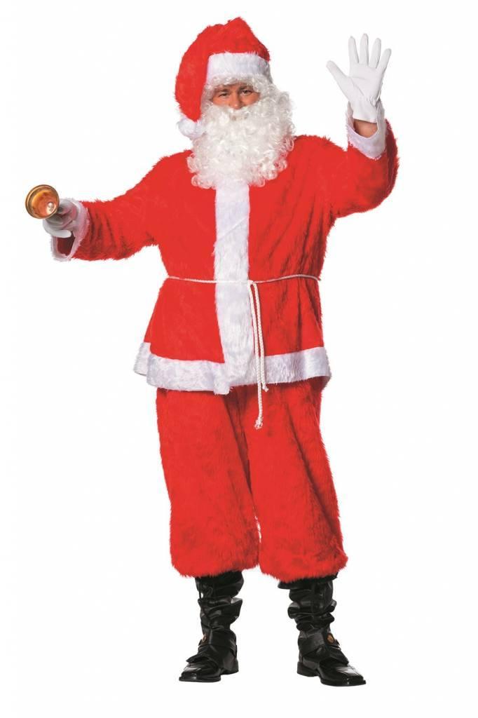 Kerstman kostuum 4-delig pluche, Kleding | Heren, Carnavalskleding en Feestkleding, Nieuw, Ophalen of Verzenden