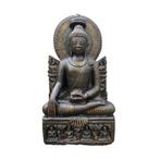 Boeddha op troon - stenen beeld - 93 cm - Thais - in detail, Ophalen of Verzenden, Nieuw